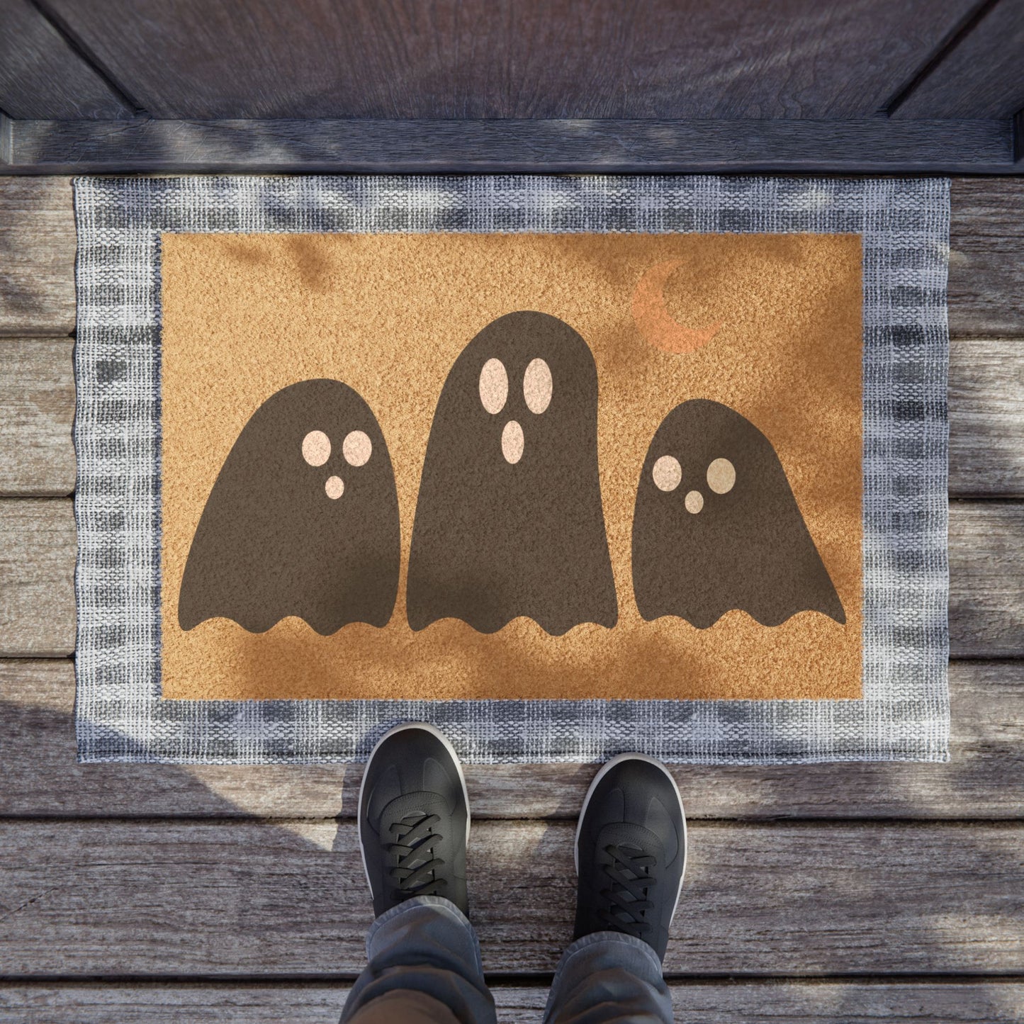 Halloween Ghost Doormat - Cute Trio Welcome Mat for Fall & Spooky Season