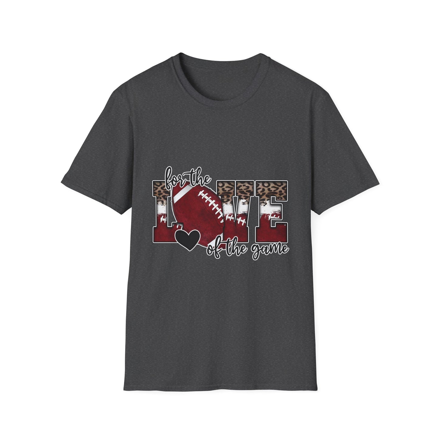 Football Mom Tee — "For the Love of the Game" Leopard Accent