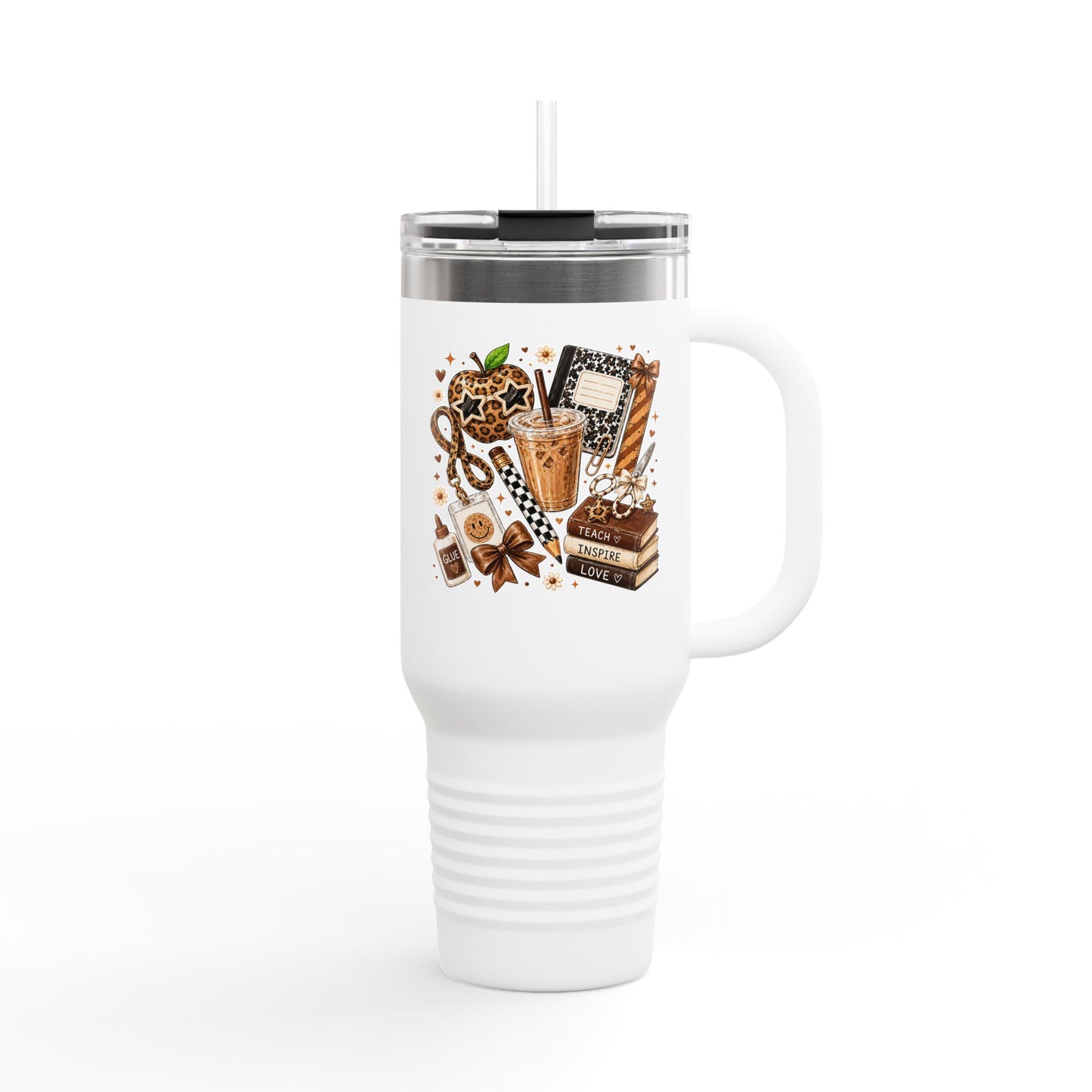 40oz Insulated Travel Mug – Pumpkin Spice Coffee Collage Thermal Tumbler