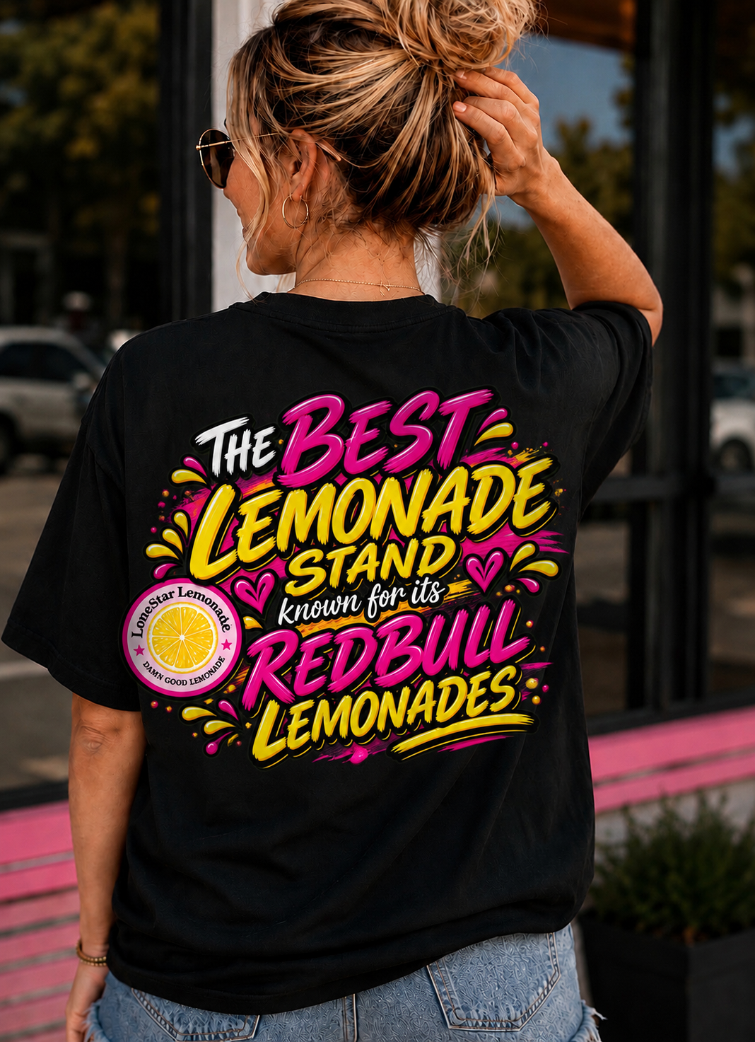 Energy Drink Trio Graphic Tee — Colorful Neon Can Art T-Shirt