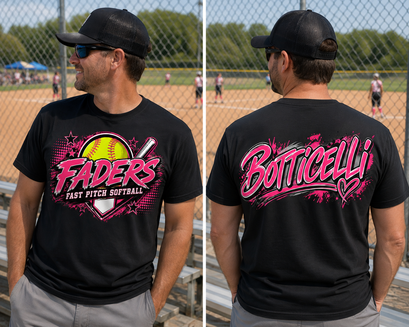 Softball Team T‑Shirt — “Faders Fast Pitch Softball” Graphic Tee