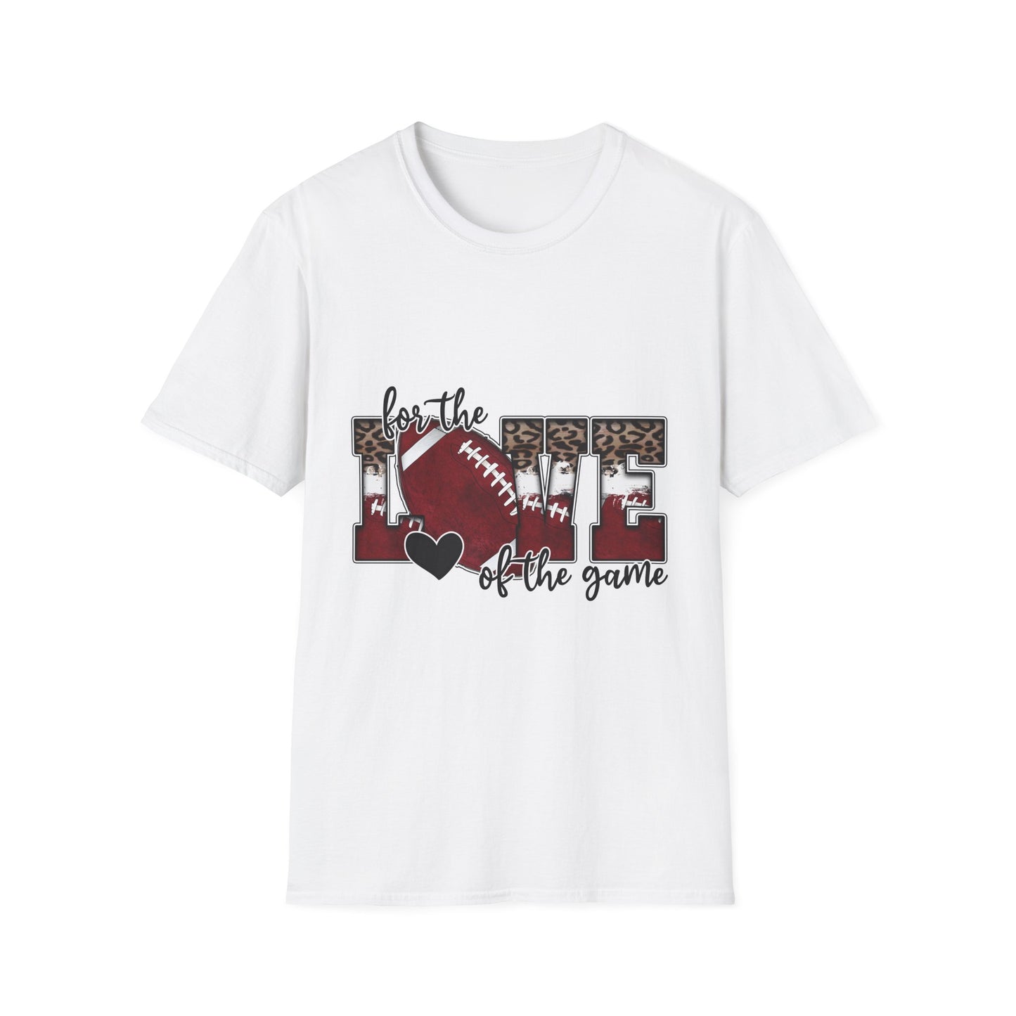 Football Mom Tee — "For the Love of the Game" Leopard Accent