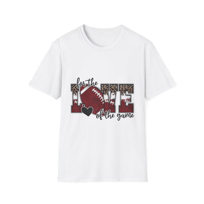 Football Mom Tee — "For the Love of the Game" Leopard Accent
