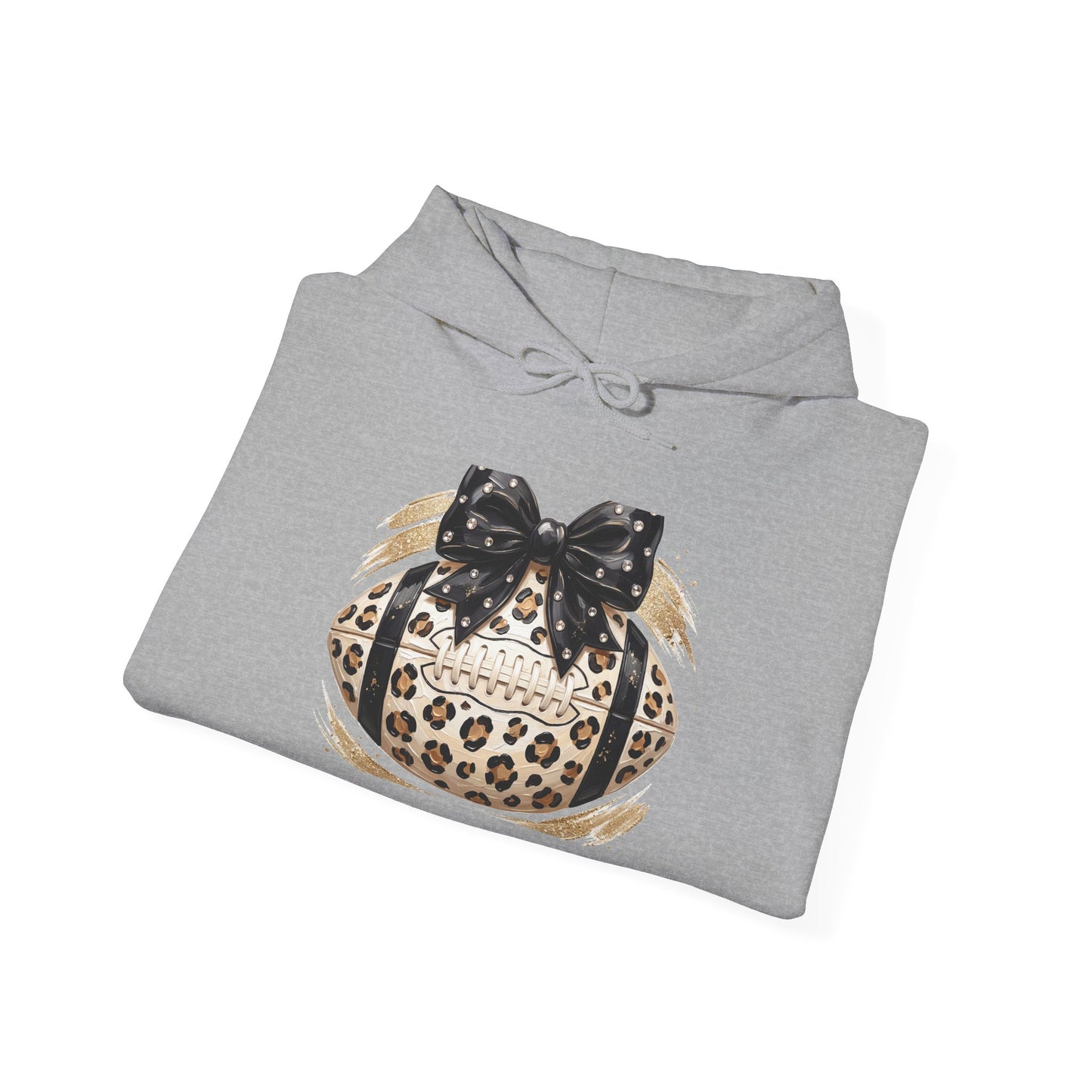 Leopard Print Pumpkin Hoodie with Black Bow — Fall Halloween Sweatshirt