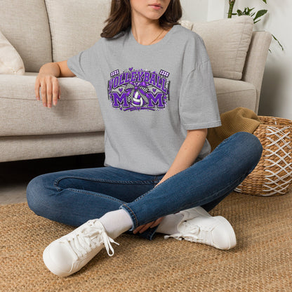 Volleyball Mom T-Shirt — Purple Volleyball Mom Graphic Tee