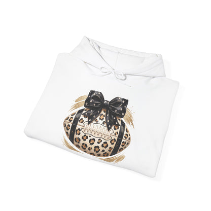 Leopard Print Pumpkin Hoodie with Black Bow — Fall Halloween Sweatshirt