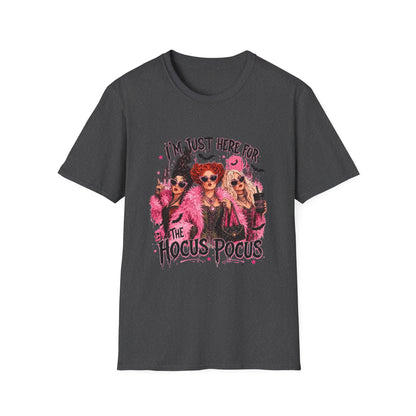 Hocus Pocus T-Shirt — "I'm Just Here for the Hocus Pocus" Witch Sisters Graphic Tee