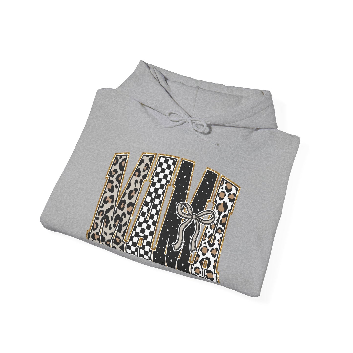 Cowhide Patchwork Hoodie — Leopard & Flag Graphic Pullover