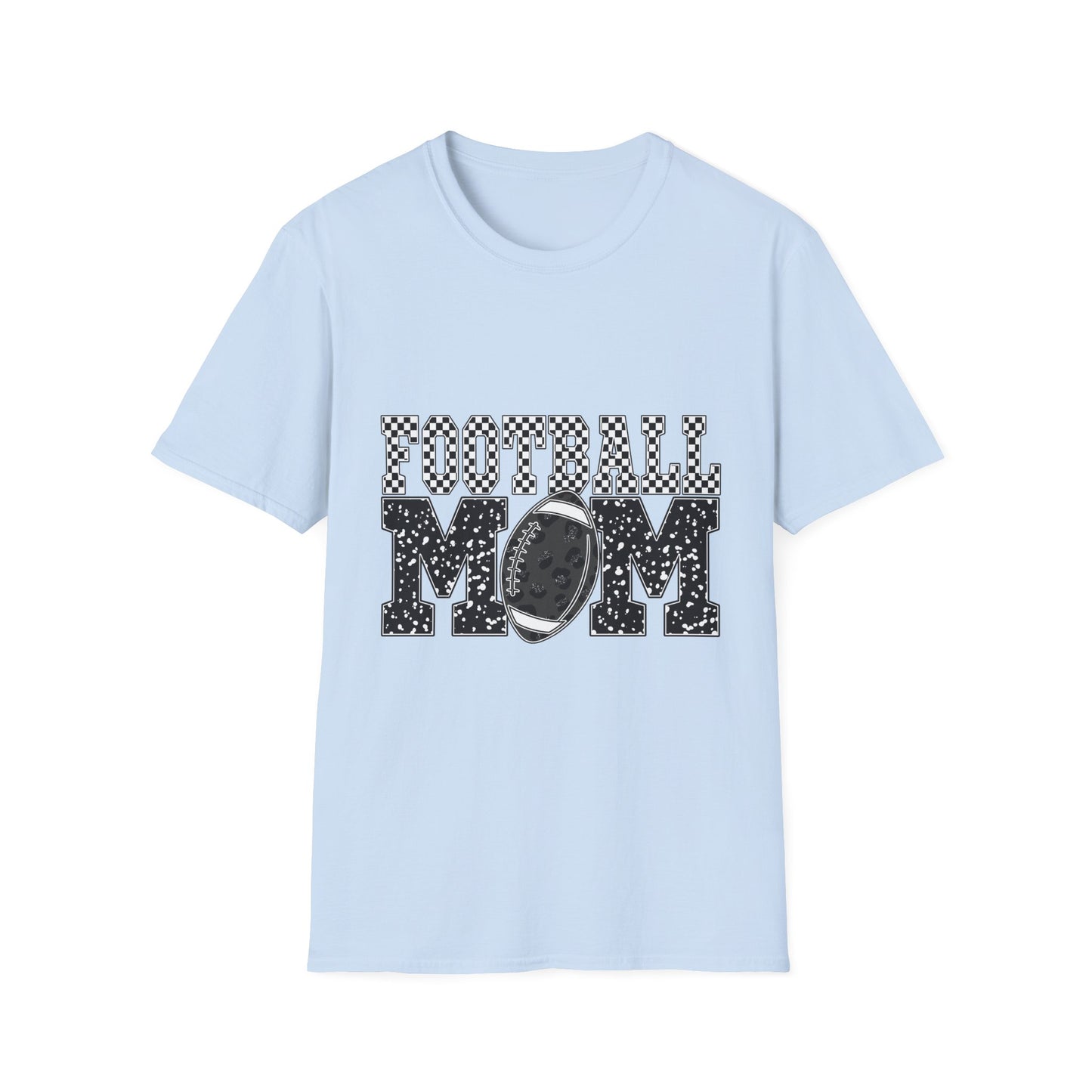 Football Mom T‑Shirt — Vintage Black & White Game Day Tee