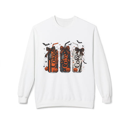 Halloween Coke Can Sweatshirt — Spooky Pumpkin Soda Graphic Crewneck