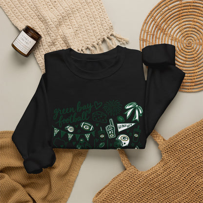 Green Bay Football Doodle Crewneck Sweatshirt