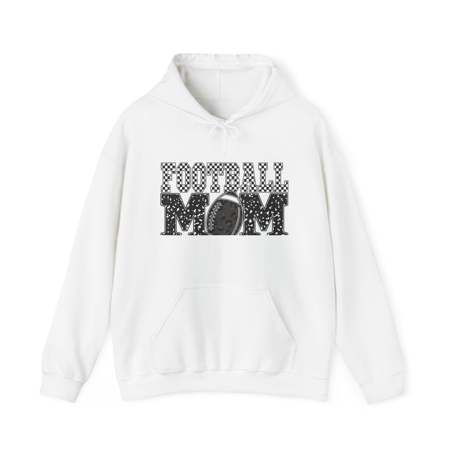 Football Mom Hoodie - Vintage Grunge Football Graphic