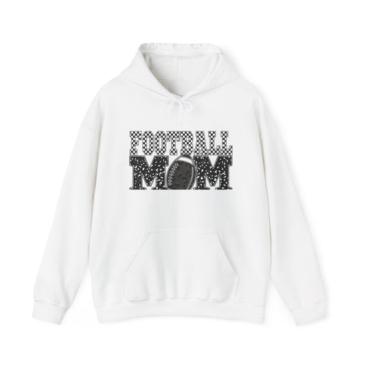Football Mom Hoodie - Vintage Grunge Football Graphic
