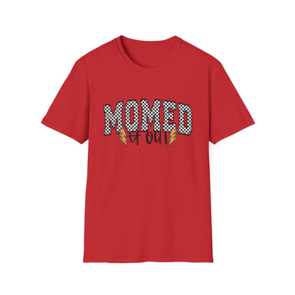 Mom-ed Out T-Shirt — Funny Exhausted Mom Shirt with Lightning Bolts