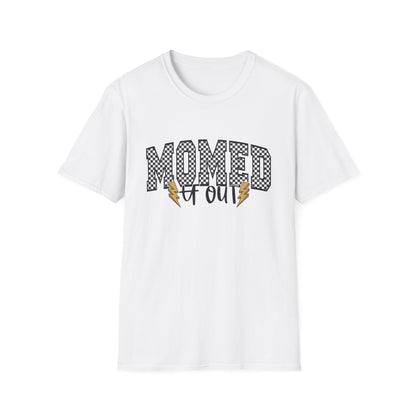 Mom-ed Out T-Shirt — Funny Exhausted Mom Shirt with Lightning Bolts