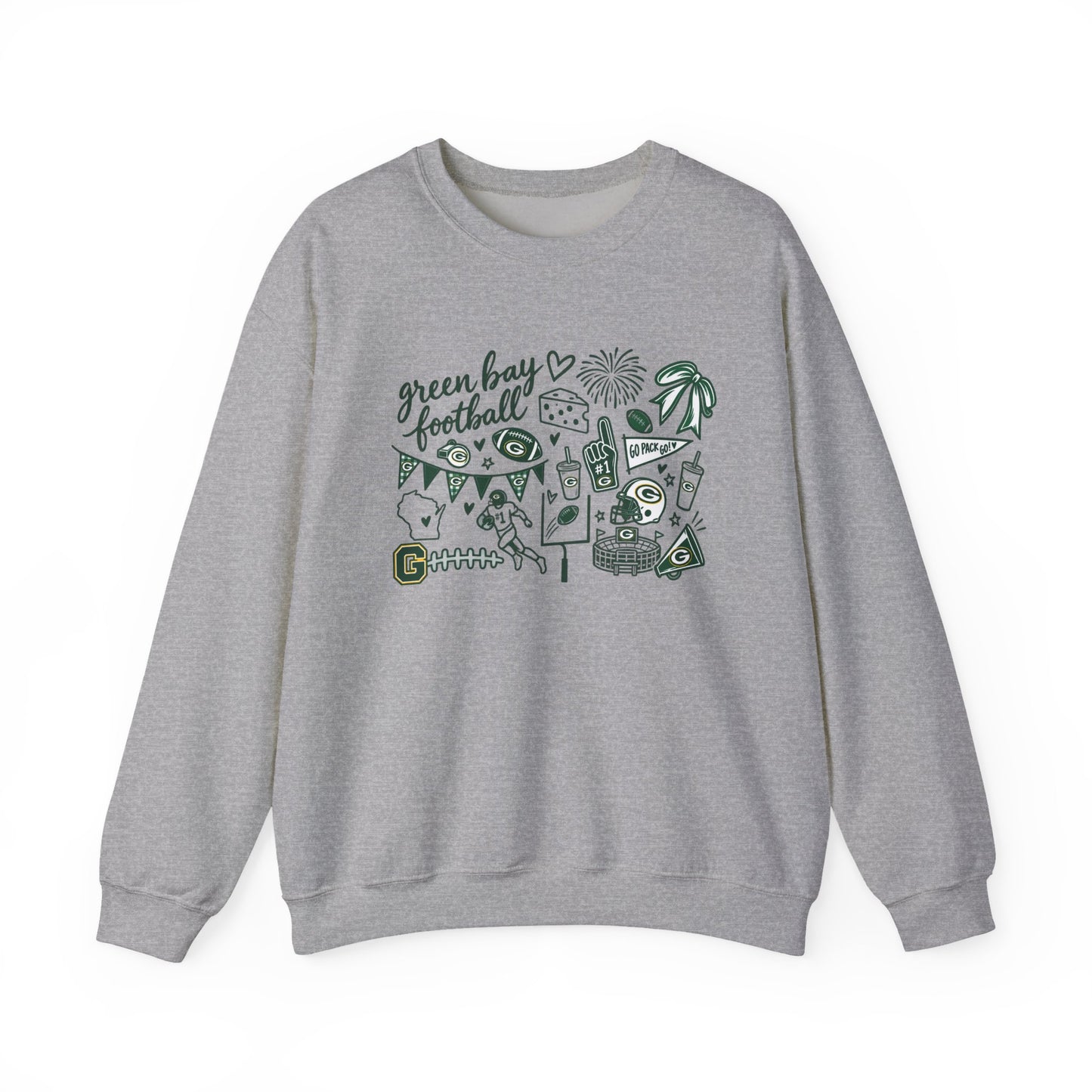 Green Bay Football Doodle Crewneck Sweatshirt
