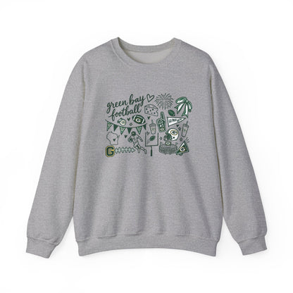 Green Bay Football Doodle Crewneck Sweatshirt