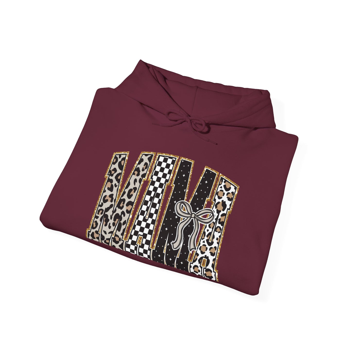 Cowhide Patchwork Hoodie — Leopard & Flag Graphic Pullover