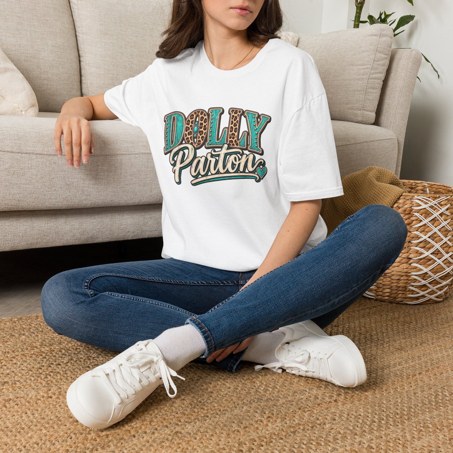 Dolly Parton Leopard-Accent Graphic T-Shirt