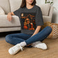 Halloween Vibes T‑Shirt — Retro Witchy Girl with Pumpkins & Moon