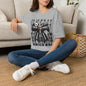 Gameday Football Bow T-Shirt — Floral Black & White Grunge Design