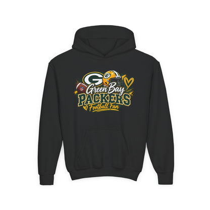 Green Bay Packers Youth Football Fan Hoodie – Team Logo Pullover
