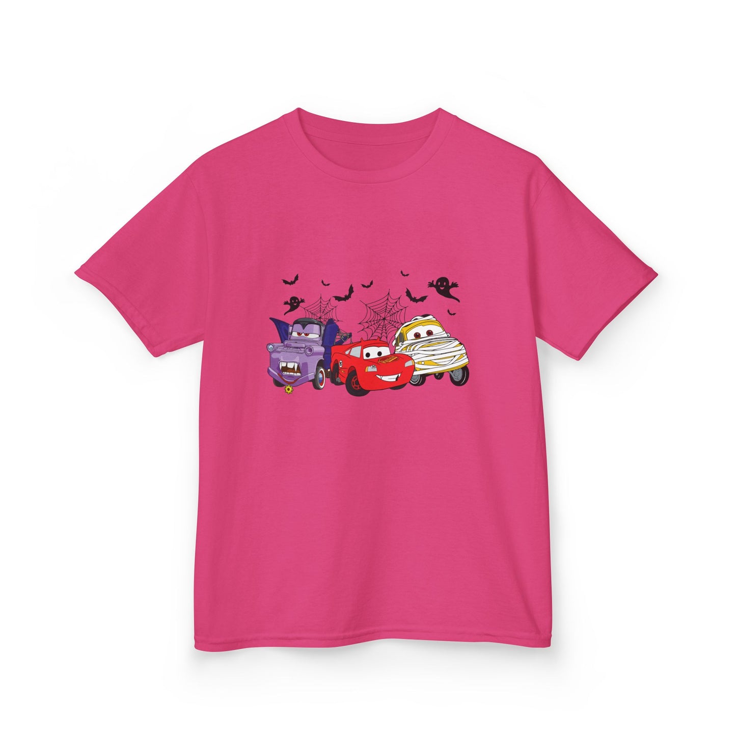 Kids Halloween Monster Cars Tee — Cute Spooky Racing Trucks Design