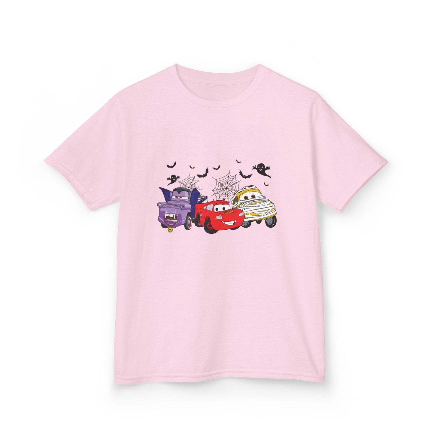 Kids Halloween Monster Cars Tee — Cute Spooky Racing Trucks Design