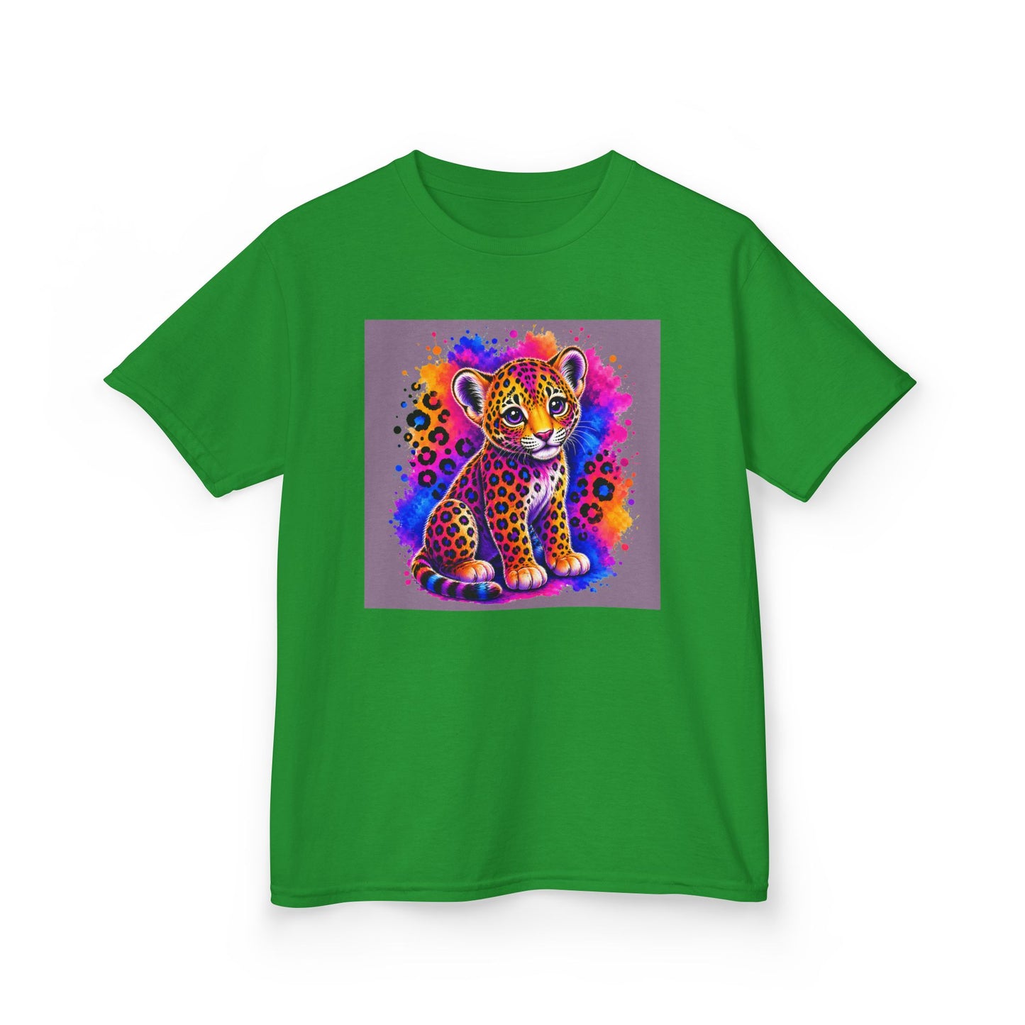 Kids Tee — Colorful Neon Leopard Cub Graphic Shirt