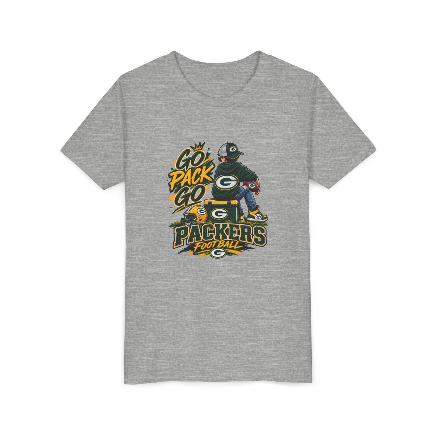 Green Bay Packers Youth Tee - "Go Pack Go" Football Kids T-Shirt