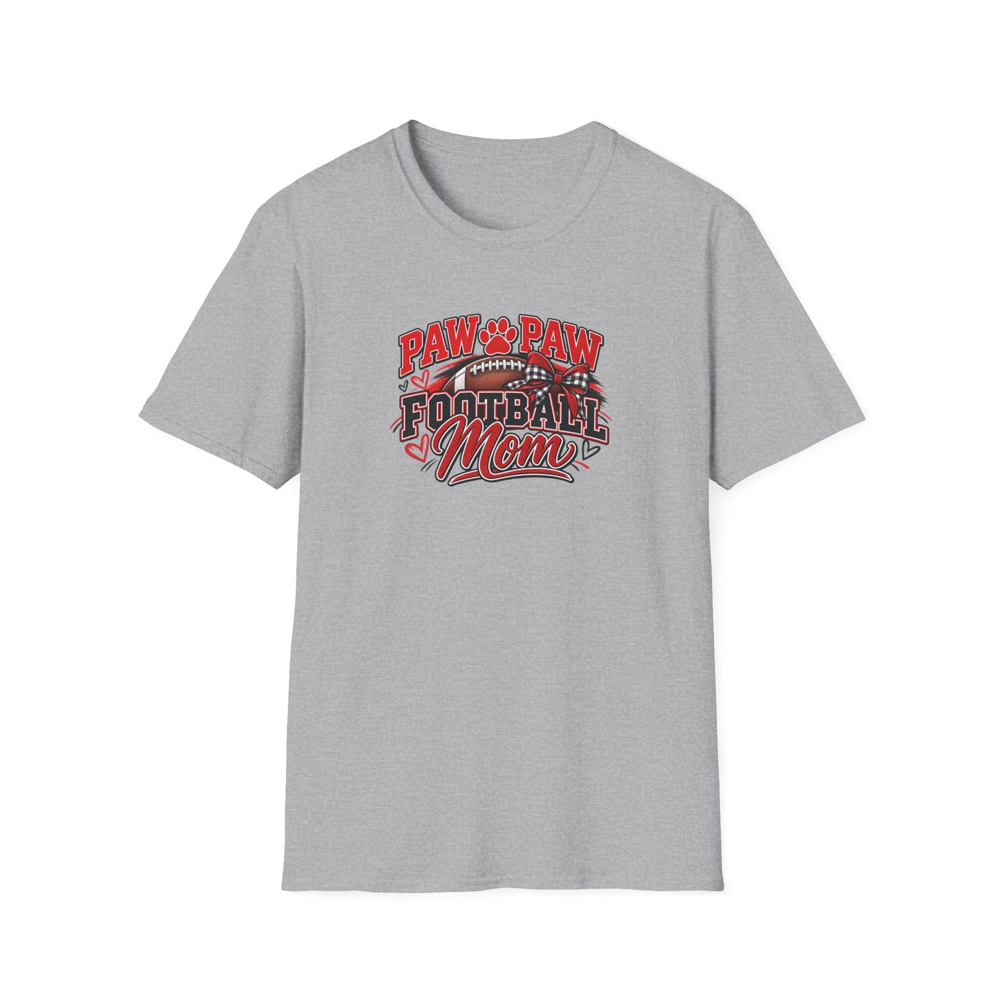 Paw Paw Football Mom T-Shirt — Cute Paw Print Football Mom Tee