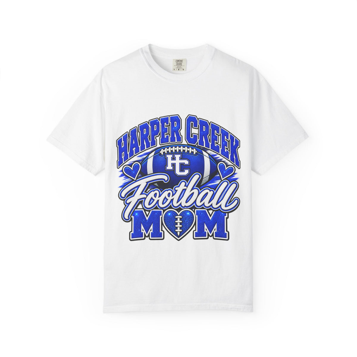 Harper Creek Football Mom T‑Shirt — Team Spirit Jersey Tee with Back Number