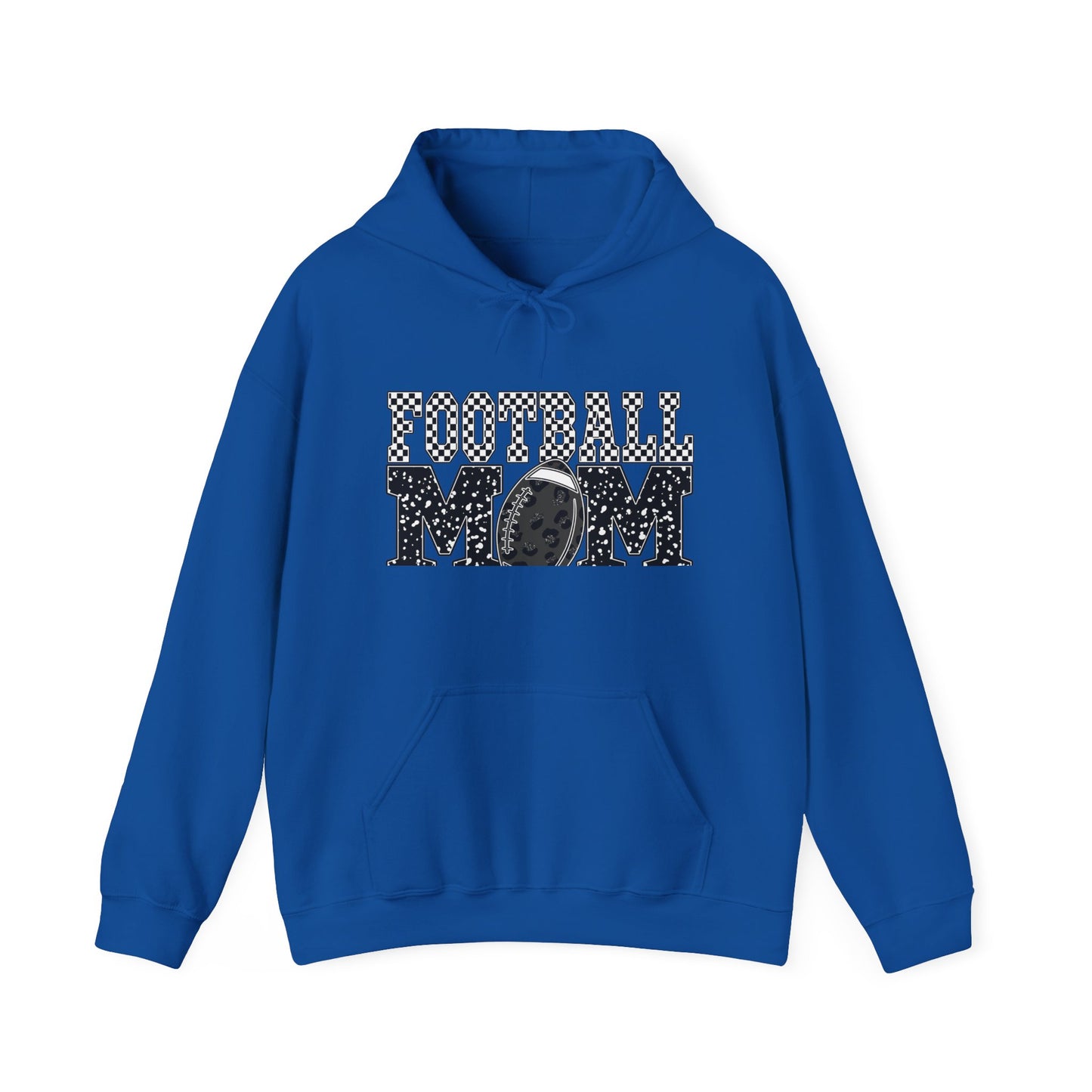 Football Mom Hoodie - Vintage Grunge Football Graphic