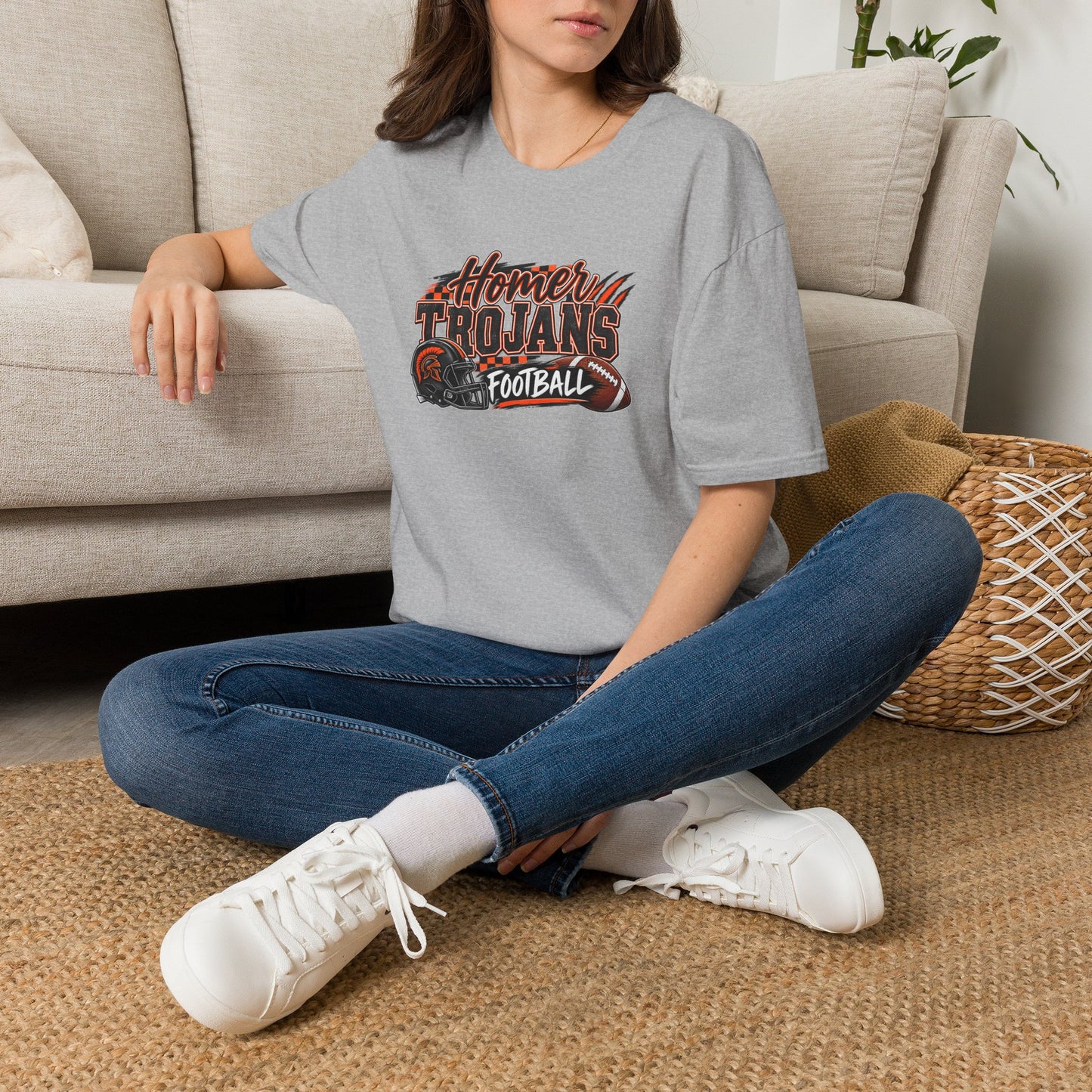 Homer Trojans Football T-Shirt — Vintage Helmet & Claw Logo