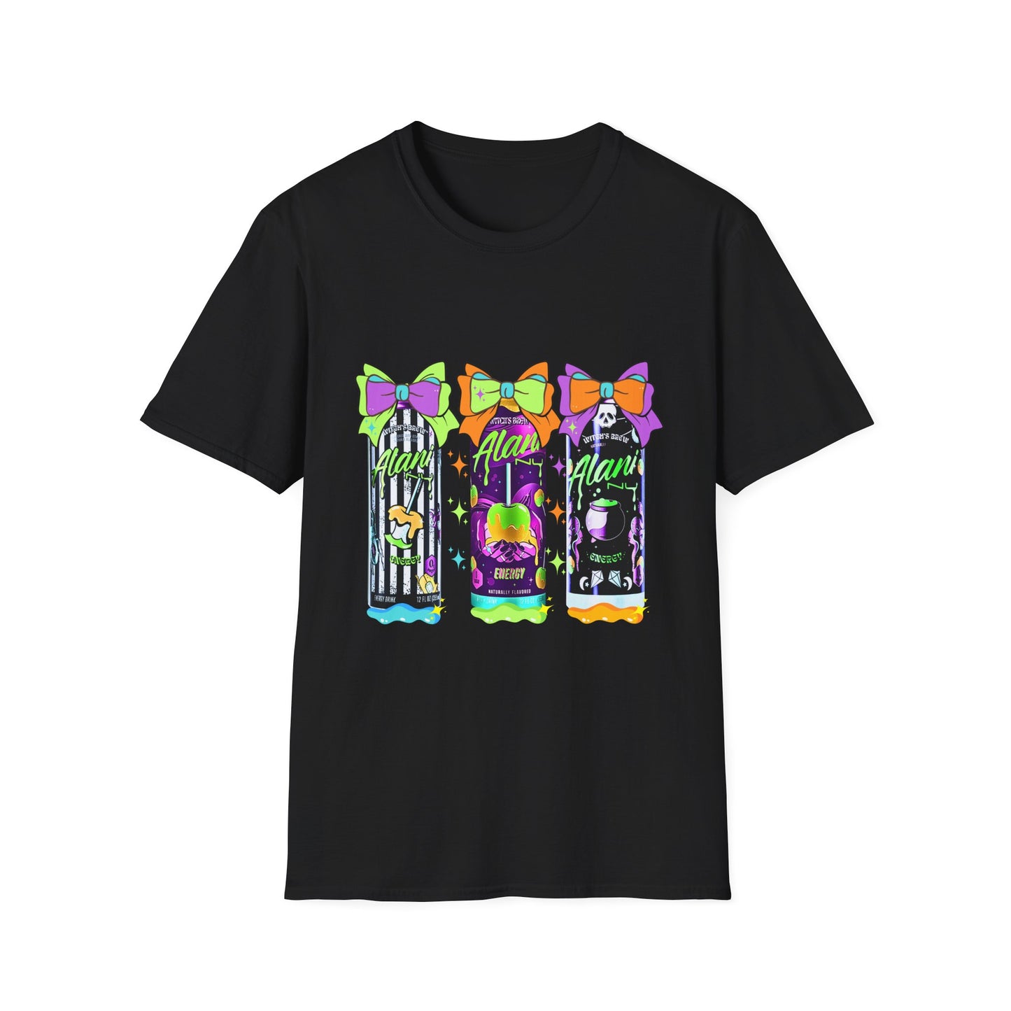 Halloween Ghost Bow T-Shirt — Colorful Trio Graphic Tee
