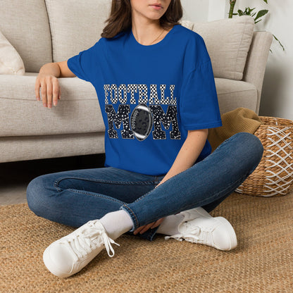 Football Mom T‑Shirt — Vintage Black & White Game Day Tee