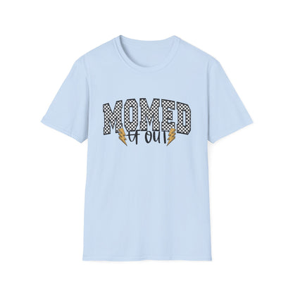 Mom-ed Out T-Shirt — Funny Exhausted Mom Shirt with Lightning Bolts