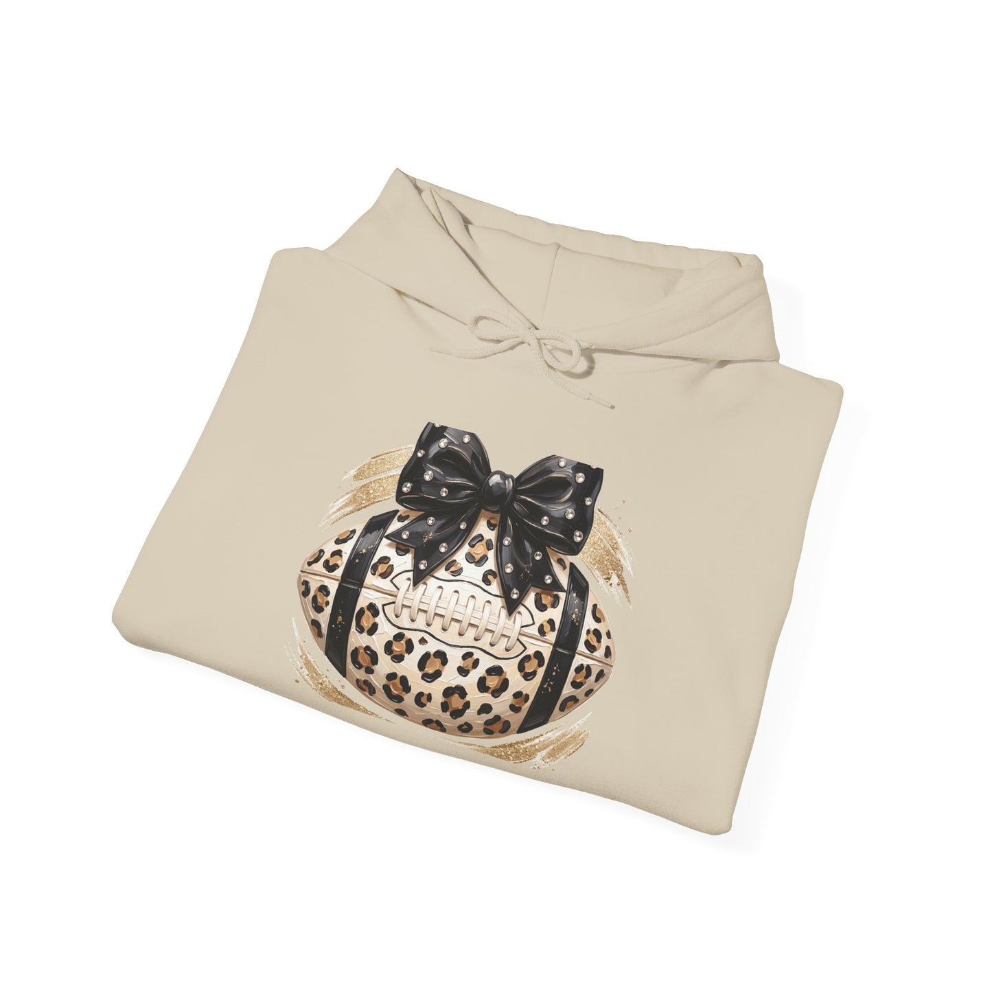 Leopard Print Pumpkin Hoodie with Black Bow — Fall Halloween Sweatshirt