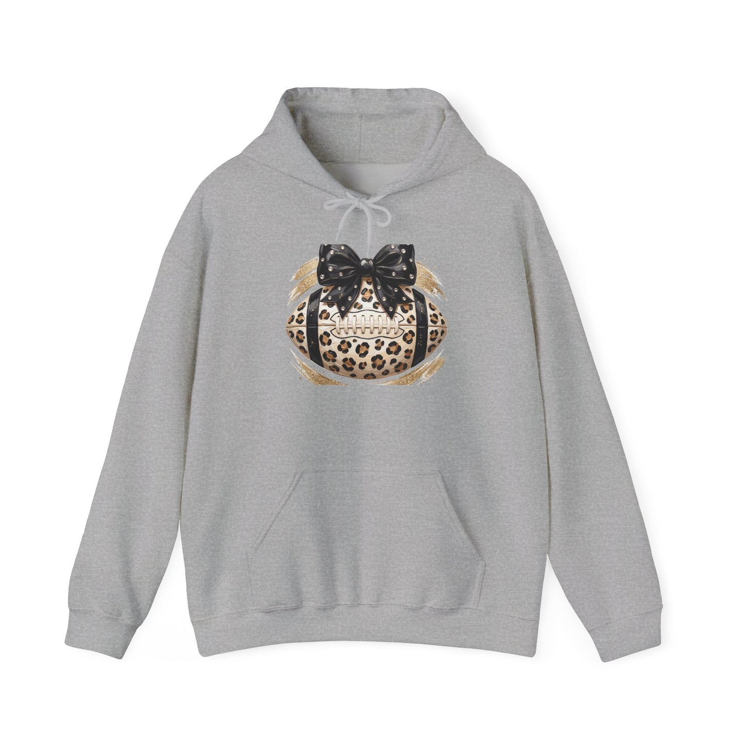 Leopard Print Pumpkin Hoodie with Black Bow — Fall Halloween Sweatshirt