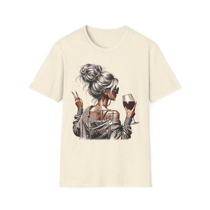 Wine & Chill Graphic T-Shirt — Messy Bun Girl Design