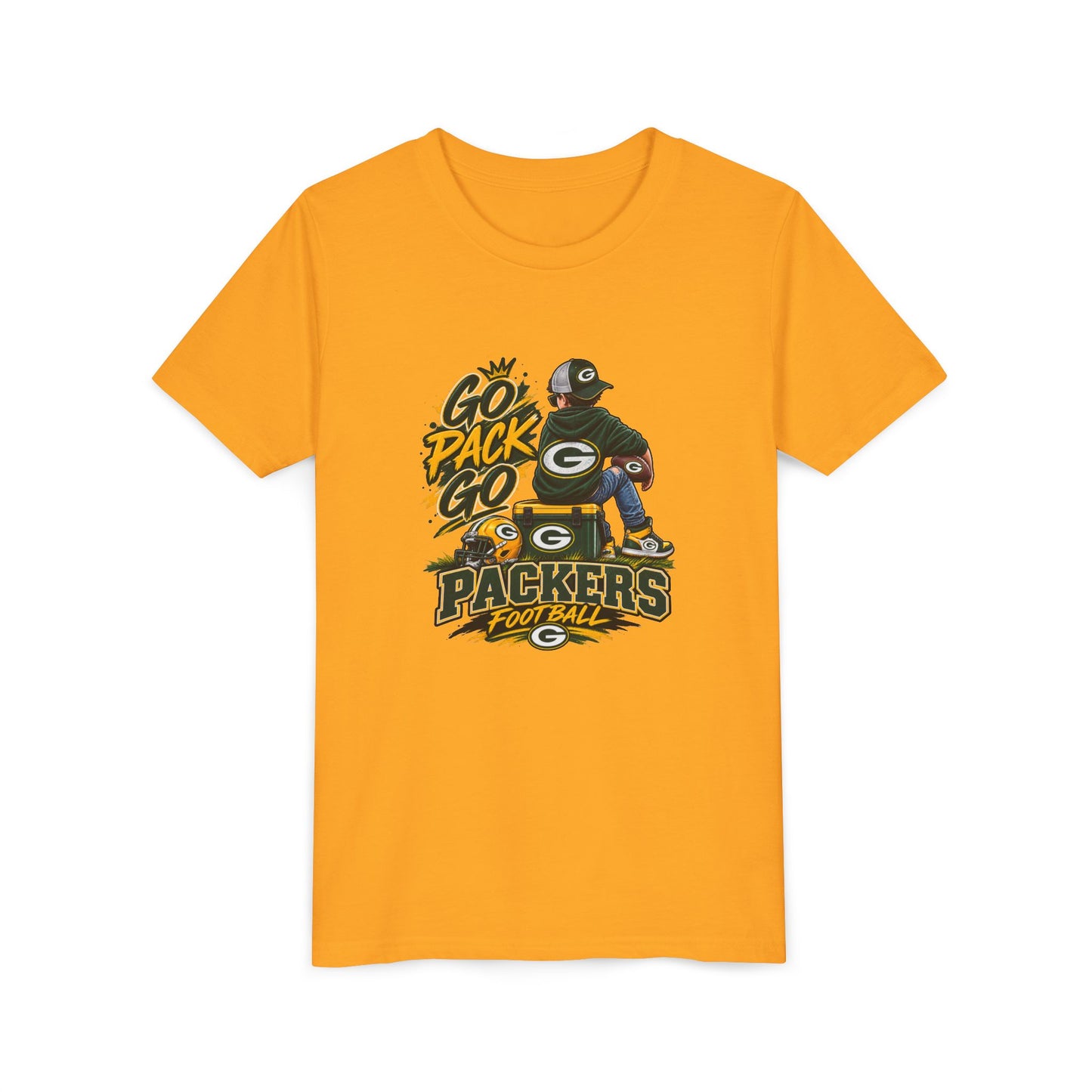 Green Bay Packers Youth Tee - "Go Pack Go" Football Kids T-Shirt