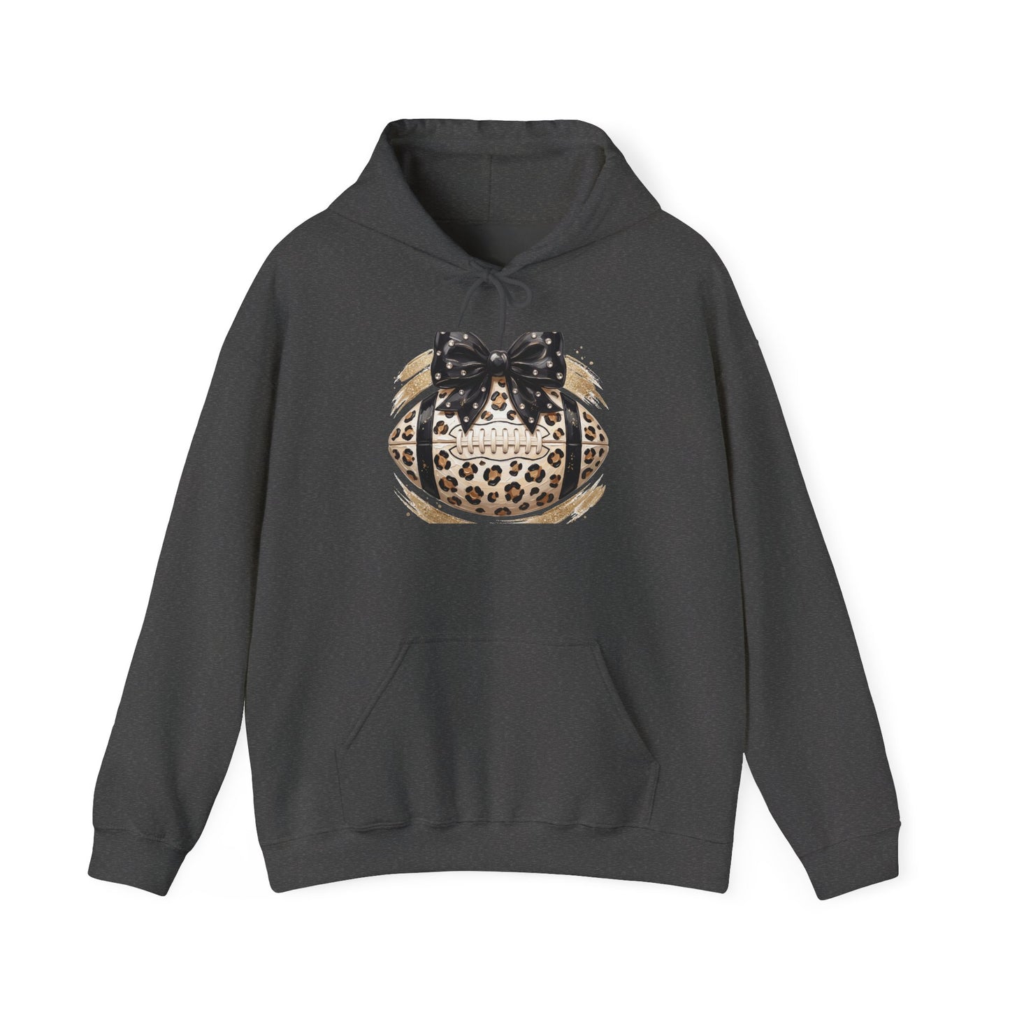 Leopard Print Pumpkin Hoodie with Black Bow — Fall Halloween Sweatshirt