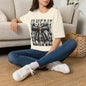 Gameday Football Bow T-Shirt — Floral Black & White Grunge Design