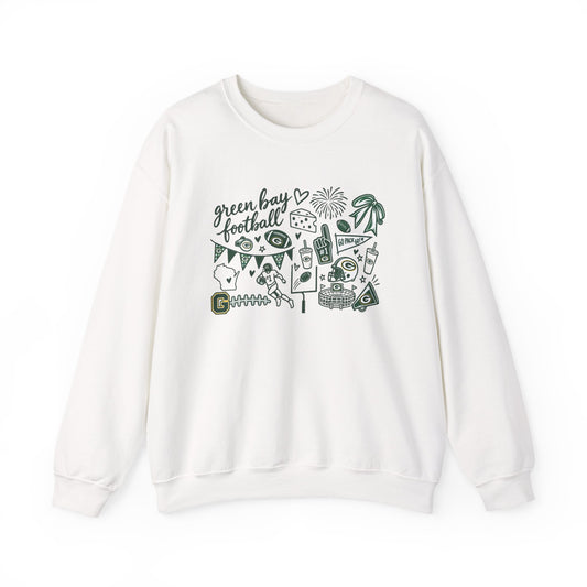 Green Bay Football Doodle Crewneck Sweatshirt