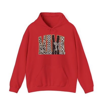 Cowhide Patchwork Hoodie — Leopard & Flag Graphic Pullover