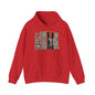 Cowhide Patchwork Hoodie — Leopard & Flag Graphic Pullover