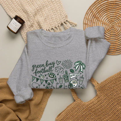 Green Bay Football Doodle Crewneck Sweatshirt