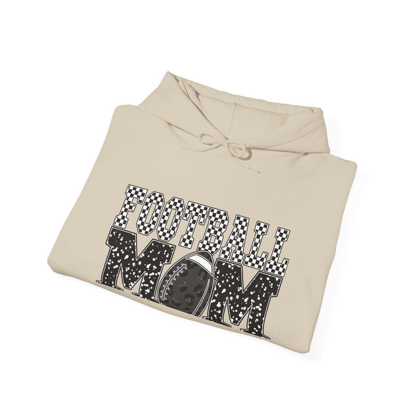 Football Mom Hoodie - Vintage Grunge Football Graphic