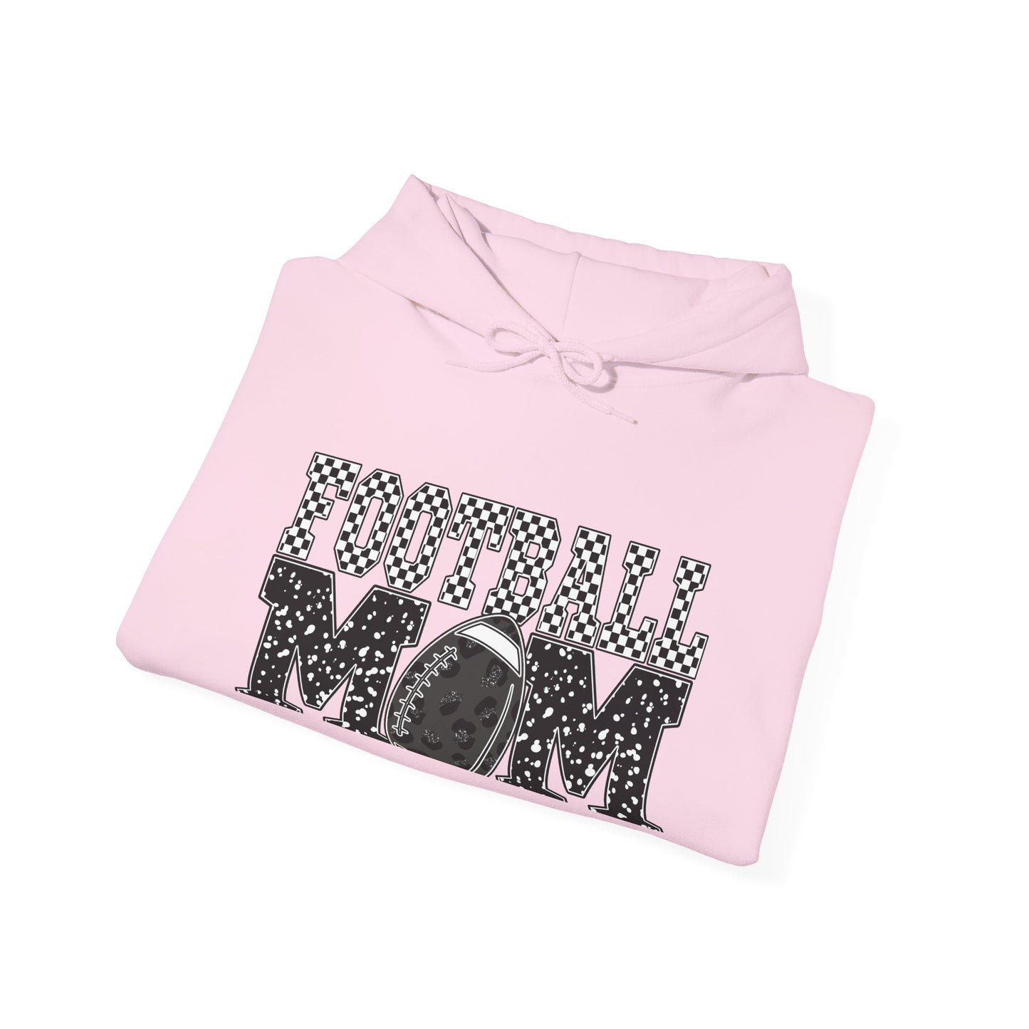 Football Mom Hoodie - Vintage Grunge Football Graphic