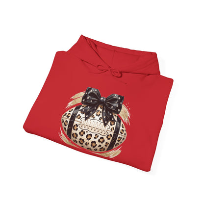 Leopard Print Pumpkin Hoodie with Black Bow — Fall Halloween Sweatshirt